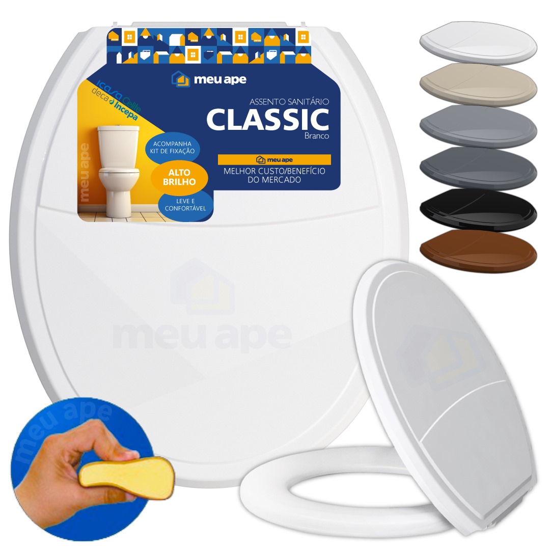 Assento Sanitário Tampa Vaso Almofadado Classic Oval Redondo