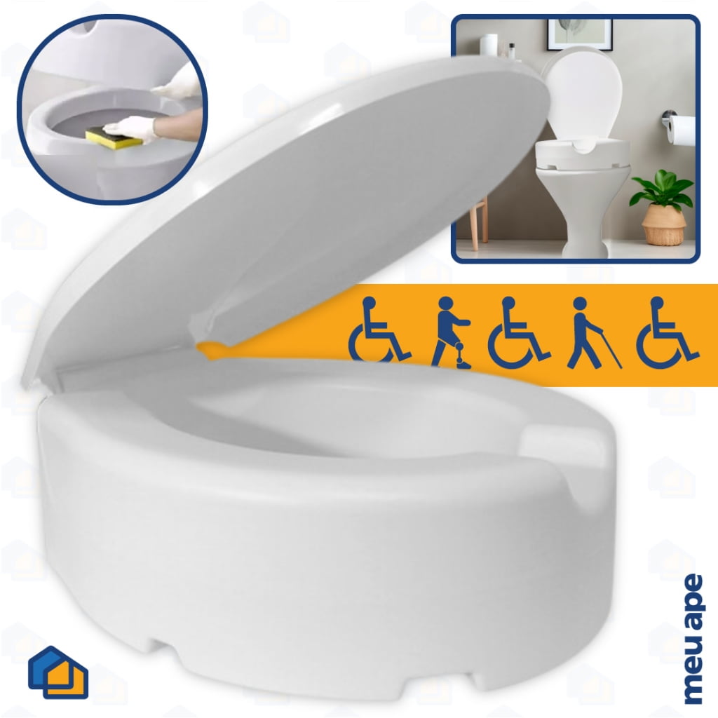 Assento Sanitário Elevado Oval P/ Idosos Deficiência Pós Cirurgia 13cm