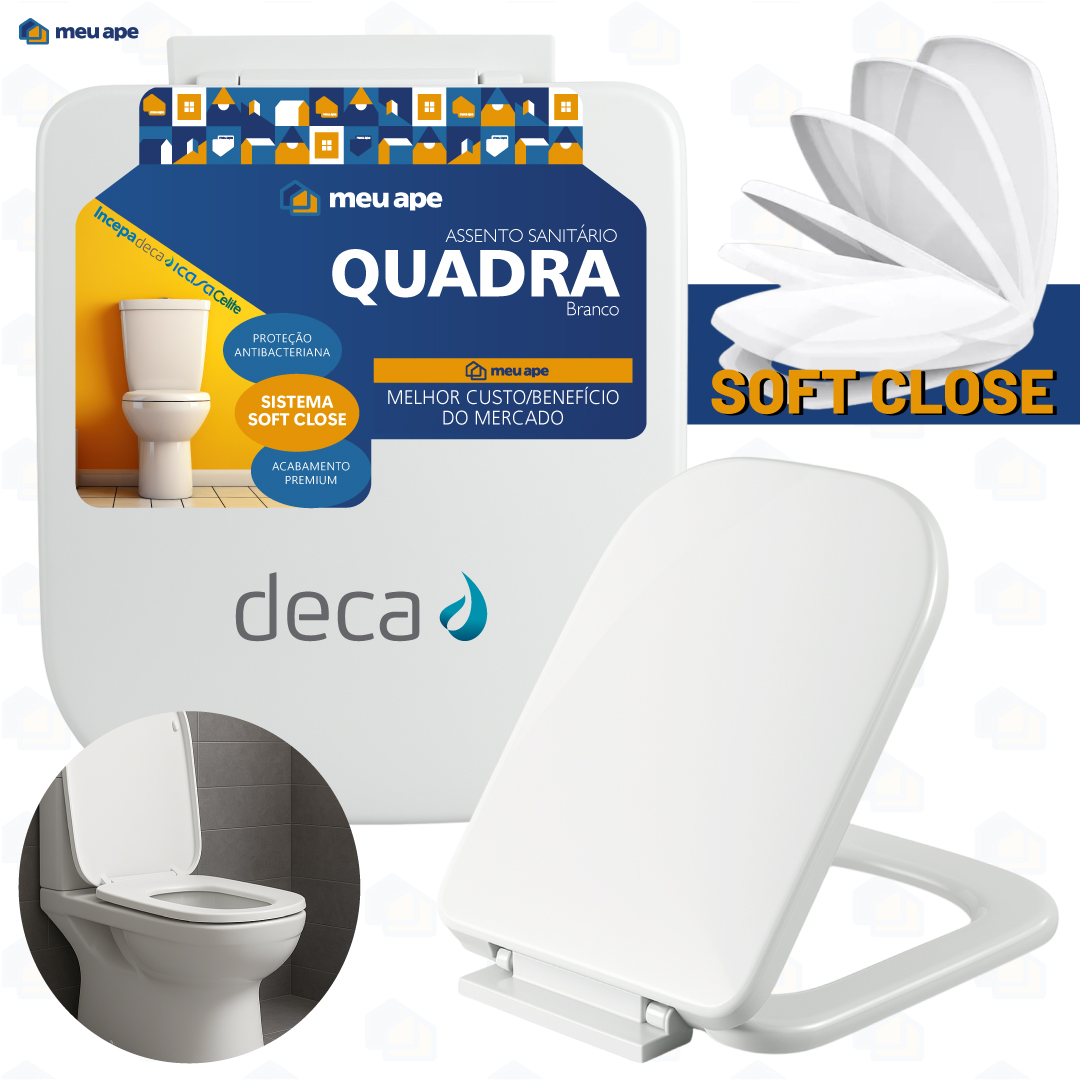 Assento Sanitário Tampa Vaso Soft Close Quadra Deca Piano Polo Unic Gap Roca Lorenlike Lorenzetti