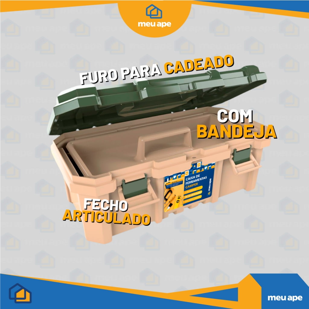 Caixa de Ferramentas Grande Reforçada Tática 18.3