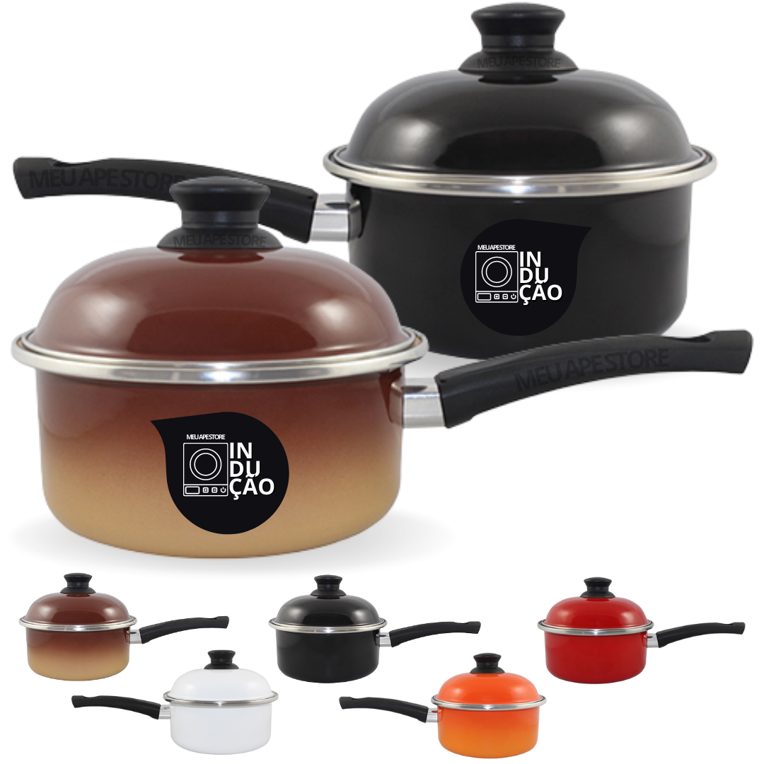 Panela De Indução Agata Esmaltada N18 1,3L Com Cabo Original Ewel