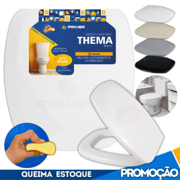 Assento Sanitário Tampa Vaso Almofadado Thema Retangular Quadrado
