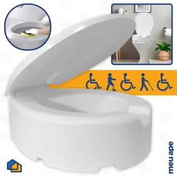 Assento Sanitário Elevado Oval P/ Idosos Deficiência Pós Cirurgia 13cm