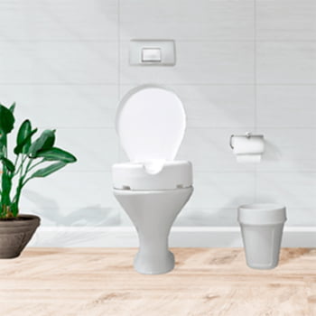 Assento Sanitário Elevado Oval P/ Idosos Deficiência Pós Cirurgia 7,5cm