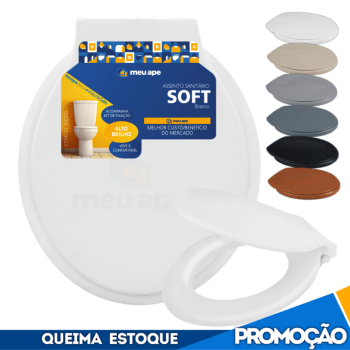 Assento Sanitário Tampa Vaso Almofadado Soft Oval Redondo