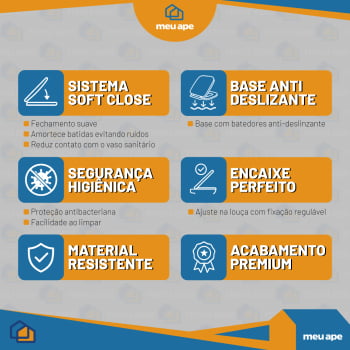 Assento Sanitário Tampa Vaso Soft Close Thema Incepa Iris Onix Hawaii Modialle Versa Agnes Valentina