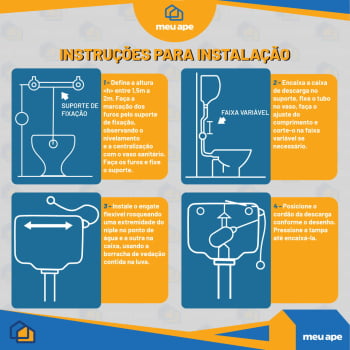 Caixa de Descarga P/ Vaso Sanitário C/ Cordinha Suspensa 9 Litros