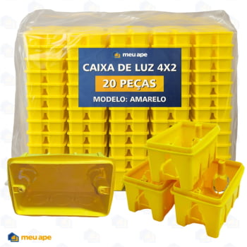 20 Caixa de Luz 4x2 Reforçada P/ Tomada Interruptor Embutir Amarelo