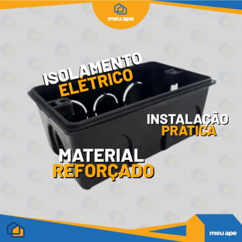 50 Caixa de Luz 4x2 Reforçada P/ Tomada Interruptor Embutir Preto