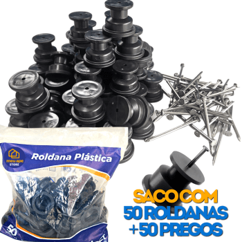 Isolador Roldana 50un Com Prego P/ Cerca Elétrica e Suporte Para Fios 36x36
