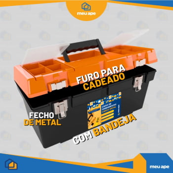 Caixa de Ferramentas Grande Reforçada Cargo 19.5" PP/Metal