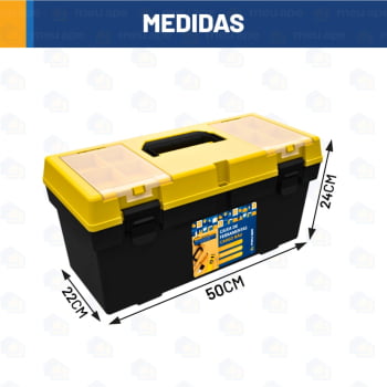 Caixa Grande de Ferramentas com Bandeja Interna Bau Original