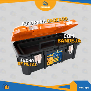 Caixa Tática de Ferramentas 18.3" Grande Reforçada PP/Metal