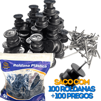 Isolador Roldana 100un Com Prego P/ Cerca Elétrica e Suporte Para Fios 36x36
