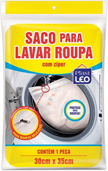SACO P/ LAVAR ROUPA C/ ZIPER PEQUENO 30X35CM