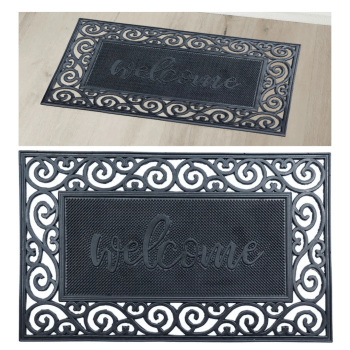 Tapete Capacho de Porta Borracha Estampado 75x45cm