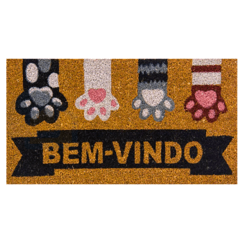 Tapete Capacho de Porta Fibra de Coco Estampado 60x33cm