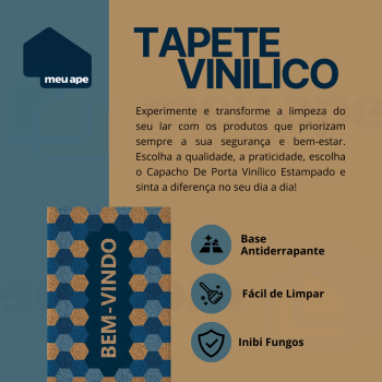 Tapete Capacho de Porta Vinílico Estampado 60x40cm