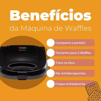 Maquina de Waffle Aroma Preta 220V
