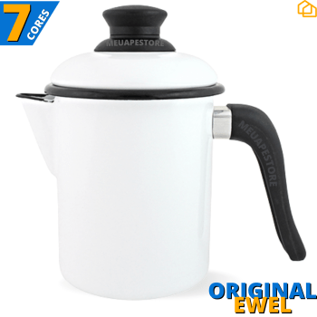Bule Leiteira Esmaltada Indução C/ Tampa 900ML Original Ewel