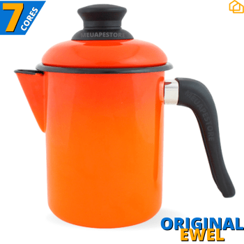 Bule Leiteira Esmaltada Indução C/ Tampa 900ML Original Ewel