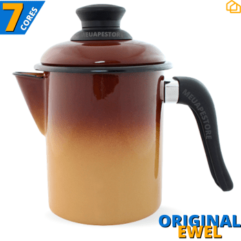 Bule Leiteira Esmaltada Indução C/ Tampa 900ML Original Ewel