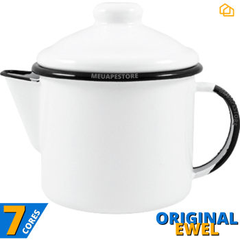 Leiteira Bule Para Chá Esmaltado Indução 600ml Original Ewel