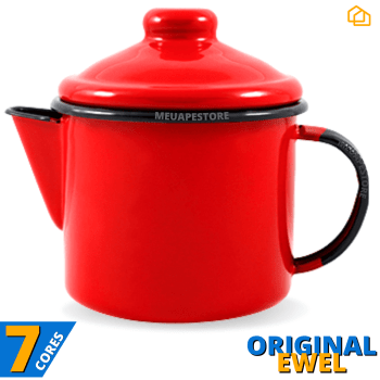 Leiteira Bule Para Chá Esmaltado Indução 600ml Original Ewel