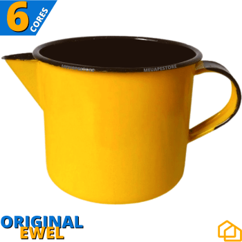 Caneca Leiteira Com Bico Esmaltada Indução 1L Original Ewel