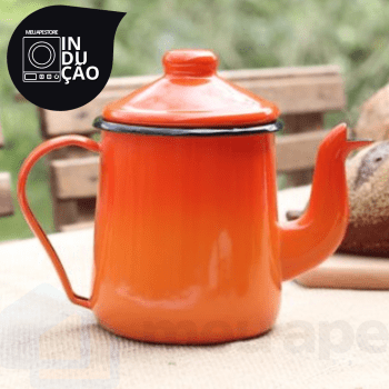 Cafeteira Bule Esmaltado Agata Indução 1100ML Com Bico Original Ewel