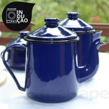 Cafeteira Bule Esmaltado Agata Indução 1100ML Com Bico Original Ewel