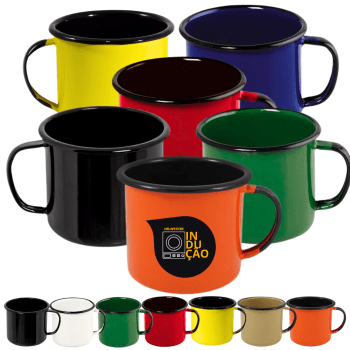 Caneca Esmaltada Unitária  Agata 370ml Indução N8 Café Original Ewel