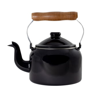 Chaleira Esmaltada Agata Indução 1,8L Cabo De Madeira Original Ewel