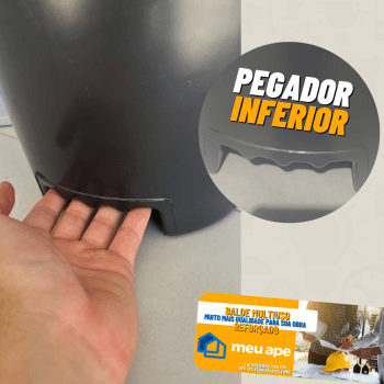 10 Balde Plástico Reforçado 12L Obras Concreto Lavanderia Off