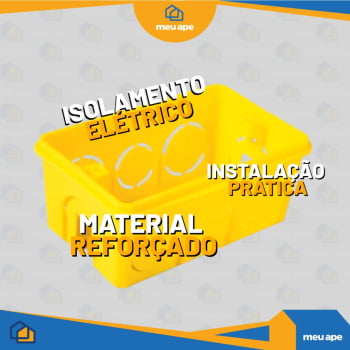 100 Caixa de Luz 4x2 Reforçada P/ Tomada Interruptor Embutir Amarelo