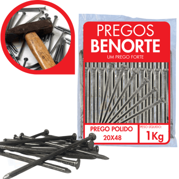 Prego Com Cabeça 20x48 1kg Aço Polido Benorte 