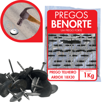 Prego Telheiro Ardox 18x30 1kg Aço Polido Benorte
