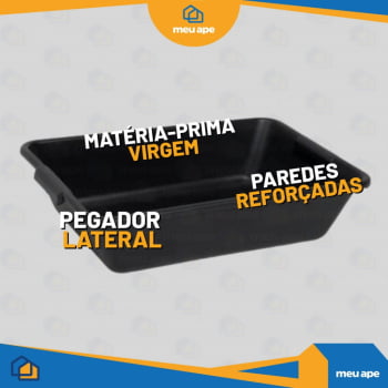 2 Caixa Plástica Para Massa Retangular Obras Reforçada 20LT