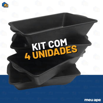 4 Caixa Plástica Para Massa Retangular Obras Reforçada 20LT