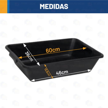 6 Caixa Plástica Para Massa Retangular Obras Reforçada 20LT