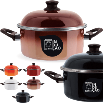 Panela De Indução Caçarola Agata Esmaltada N22 2,7L Original Ewel