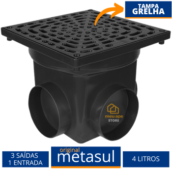 Caixa Coletora De Água Pluvial Pequena Tampa Grelha 4L