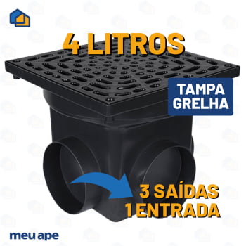 Caixa Coletora De Água Pluvial Pequena Tampa Grelha 4L