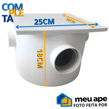 Caixa de Gordura Com Cesto Sifonada Compacta P/ Pia Cozinha