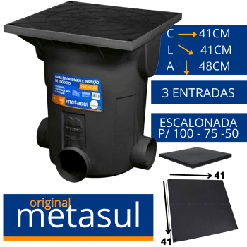 Caixa de Passagem e Inspeção de Esgoto Grande 41,2L