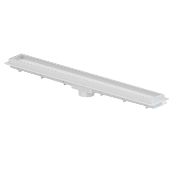 Ralo Invisível Oculto Linear Retangular Branco Plástico Acompanha Gabarito Tigre 90cm
