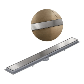 Ralo Oculto Linear Retangular Cinza Flat Grelha Inox Com Tampa Tigre 70cm