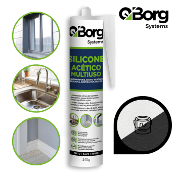 Tubo Silicone Acético Multiuso Uso Profissional Extra Forte Qborg 240g