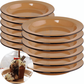 Conjunto Pratos Esmaltados Em Aço 300ml Original Ewel 12 Peças 