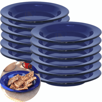 Conjunto Pratos Esmaltados Em Aço 300ml Original Ewel 12 Peças 